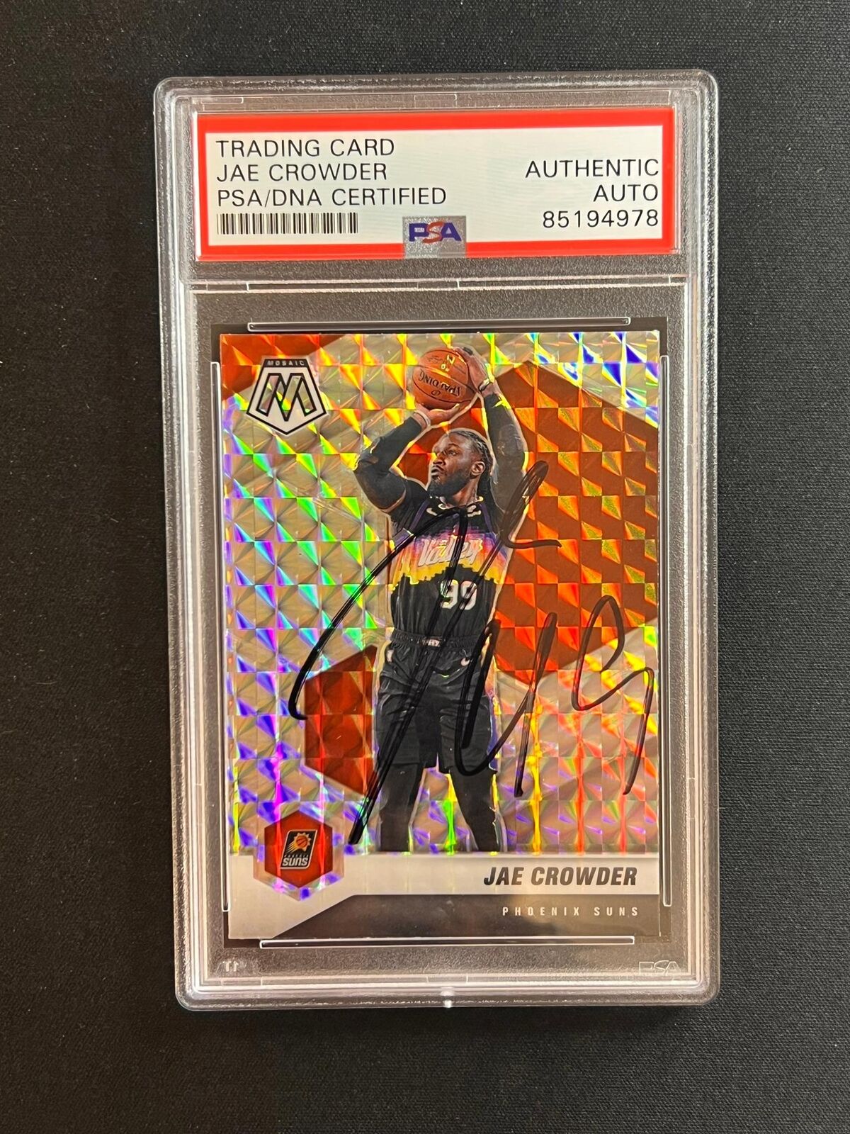 2020-21 Panini Mosaic #185 Jae Crowder Signed Card AUTO 10 PSA Slabbed Grizzlies