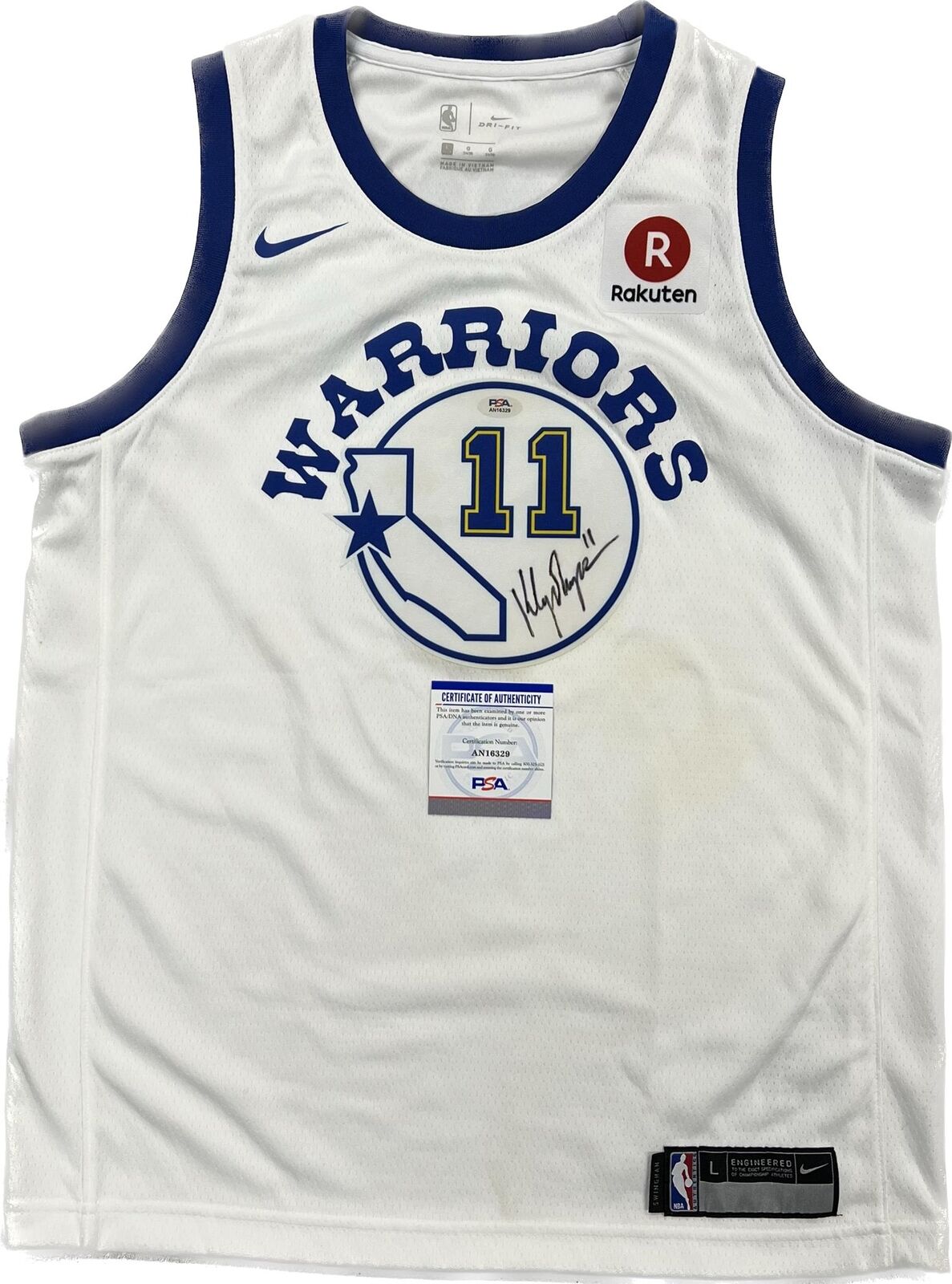 Klay Thompson signed jersey PSA/DNA Golden State Warriors Autographed