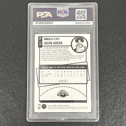2021-22 Panini Hoops #218 Jalen Green AUTO PSA Slabbed RC Rockets