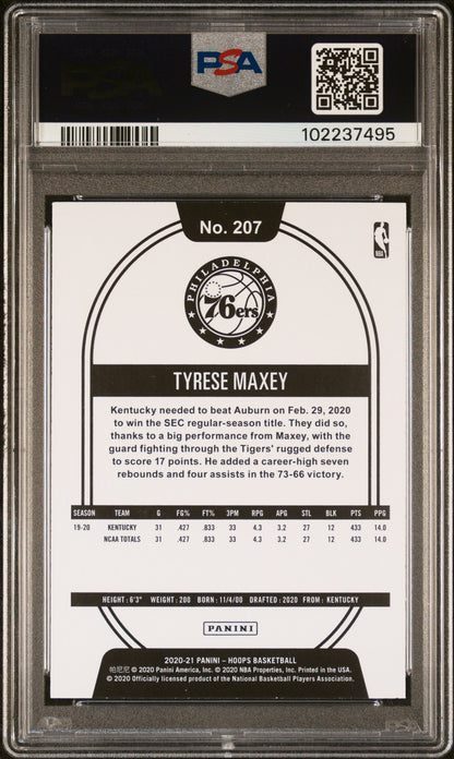2020 Panini Hoops #207 Tyrese Maxey PSA A Auto 10
