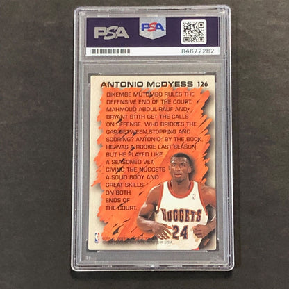 1996-97 Fleer Hardwood Leaders #126 Antonio McDyess Signed Card PSA Slabbed Nugg