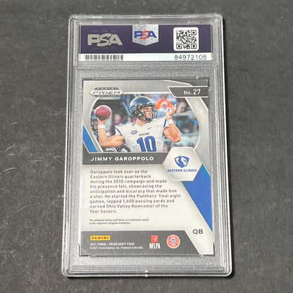 2021 Panini Prizm Draft Picks #27 Jimmy Garoppolo Signed Card AUTO PSA Slabbed 4