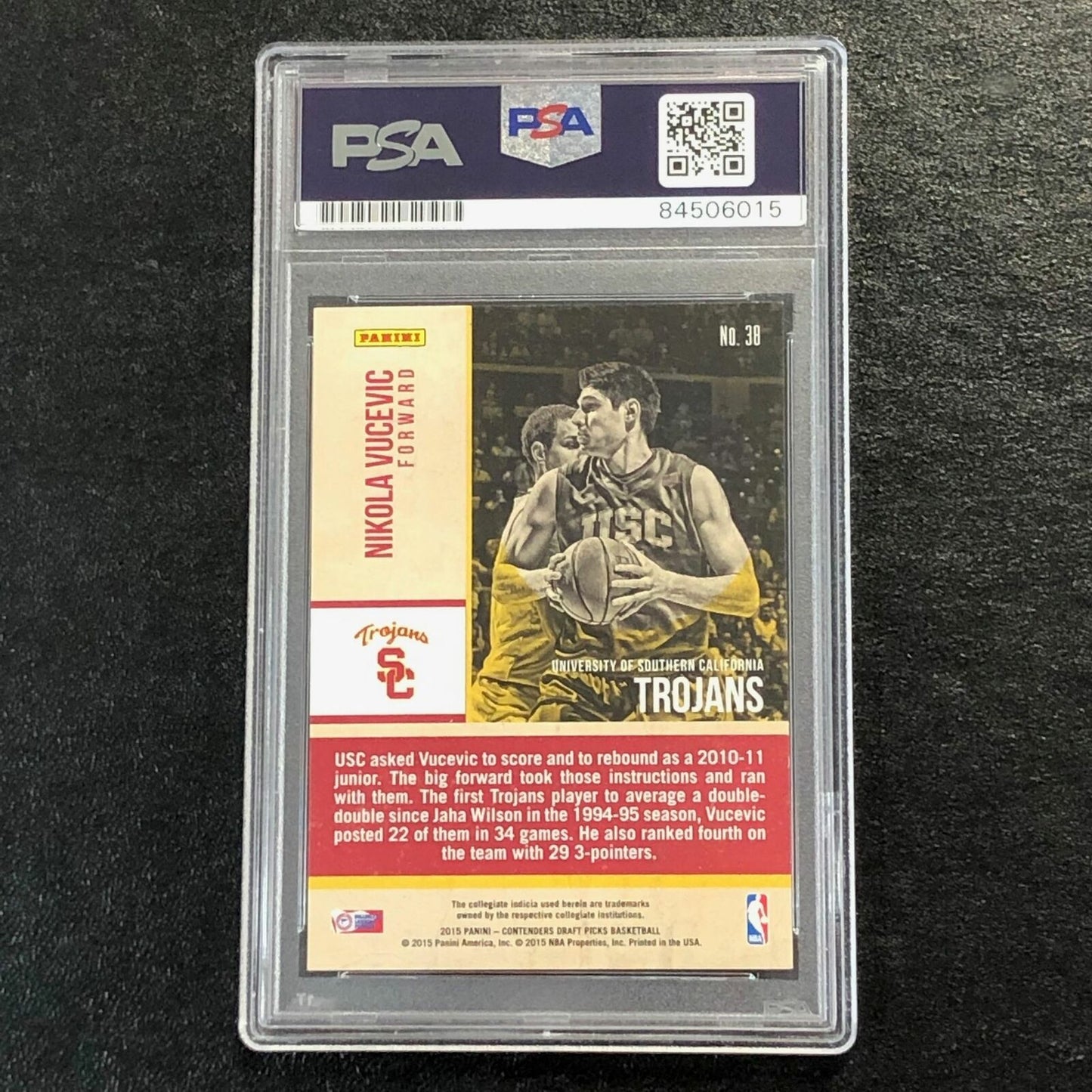 2015-16 Contenders Draft Picks Old School Colors #38 Nikola Vucevic Signed Card