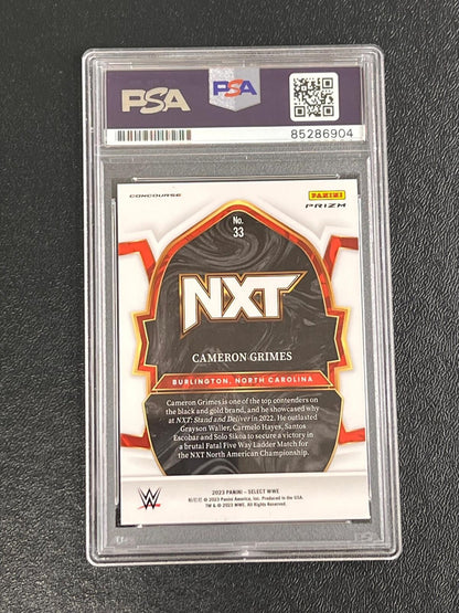 2023 Panini Select Concourse WWE #33 Cameron Grimes Signed Card PSA/DNA Slabbed