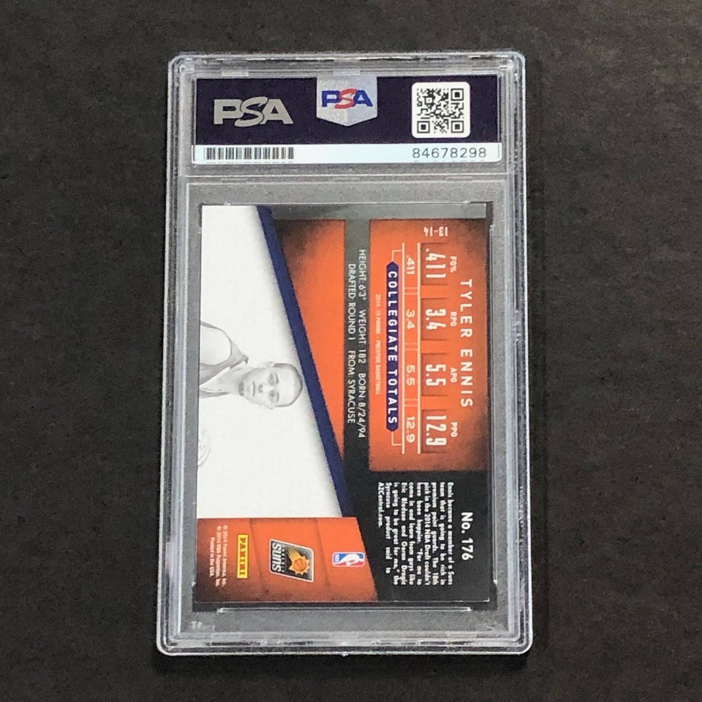 2014-15 Panini Prestige Bonus Shots #176 Tyler Ennis Signed Rookie Card AUTO PSA
