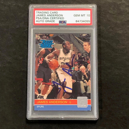 2010-11 Donruss Rated Rookie #247 James Anderson Signed Card AUTO 10 PSA Slabbed