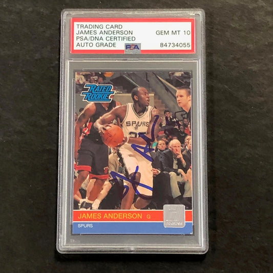 2010-11 Donruss Rated Rookie #247 James Anderson Signed Card AUTO 10 PSA Slabbed