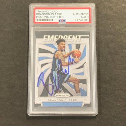 2019-20 Panini Prizm Emergent #28 Brandon Clarke Signed Card AUTO PSA Slabbed RC