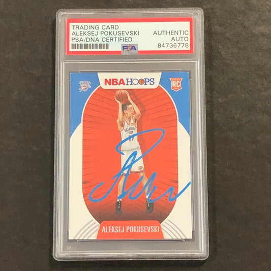 2020-21 Panini NBA Hoops #219 Aleksej Pokusevski Signed Card AUTO PSA Slabbed RC