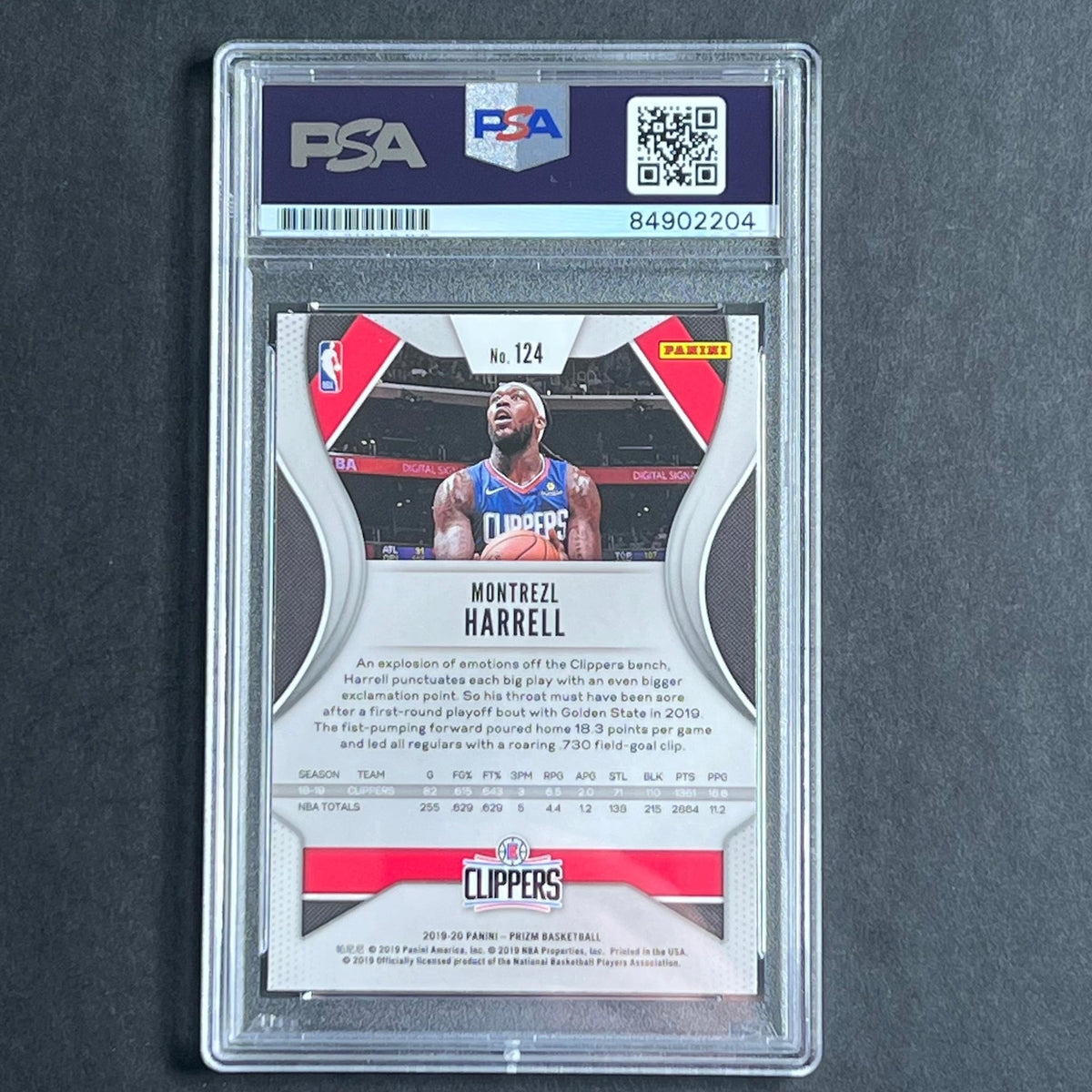2019-20 Panini Prizm #124 Montrezl Harrell Signed Card PSA Slabbed Clippers