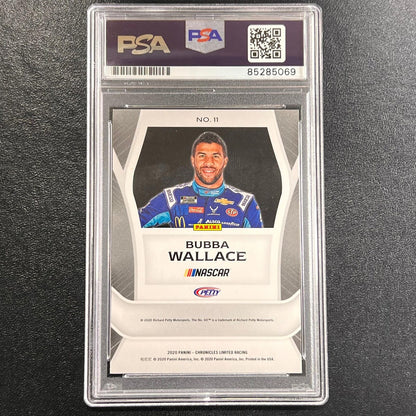 2020-21 Panini Chronicles Limited Racing #11 Bubba Wallace Signed Card AUTO PSA/