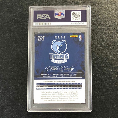 2012-13 Panini Prestige Bonus Shots #28 Mike Conley signed Auto Card PSA/DNA Sla