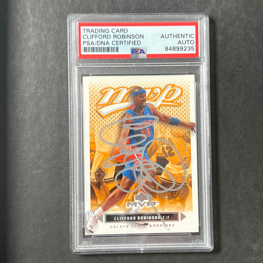 2003-04 Upper Deck #40 Clifford Robinson Signed Card AUTO PSA Slabbed Warriors