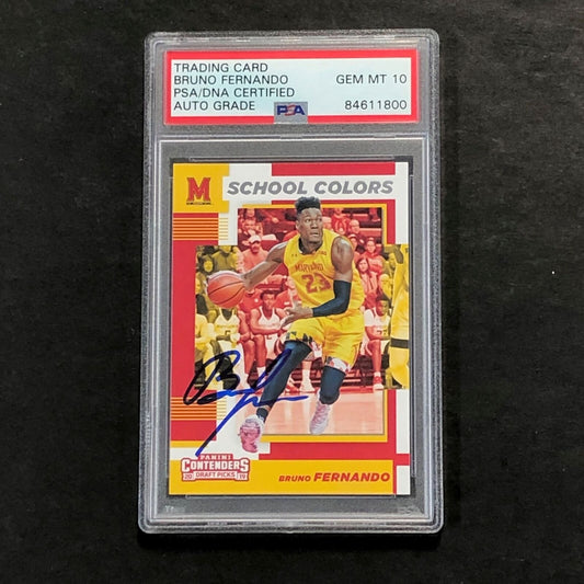 2019-20 Contenders Draft Picks #28 Bruno Fernando Signed Card Auto 10 PSA Slabbe