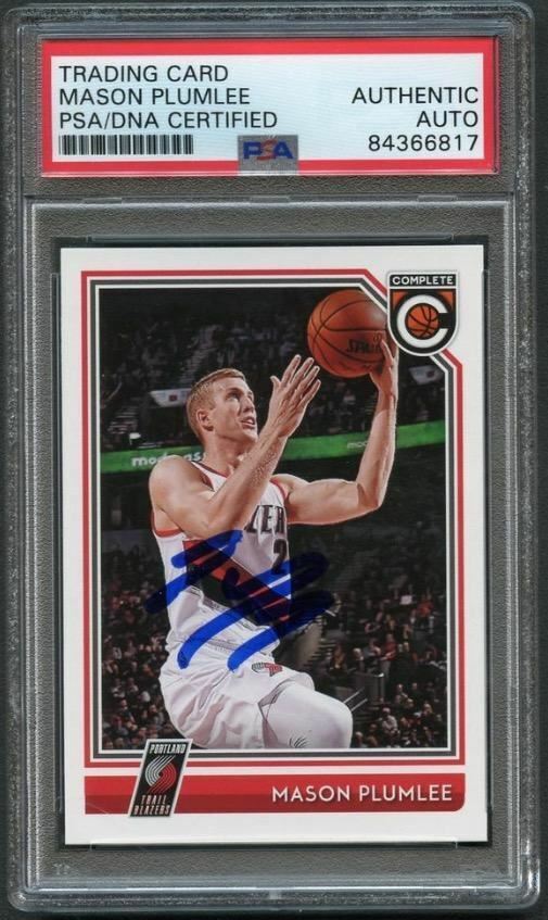 2016-17 Panini Complete #371 Mason Plumlee Signed Card AUTO PSA Slabbed Blazers