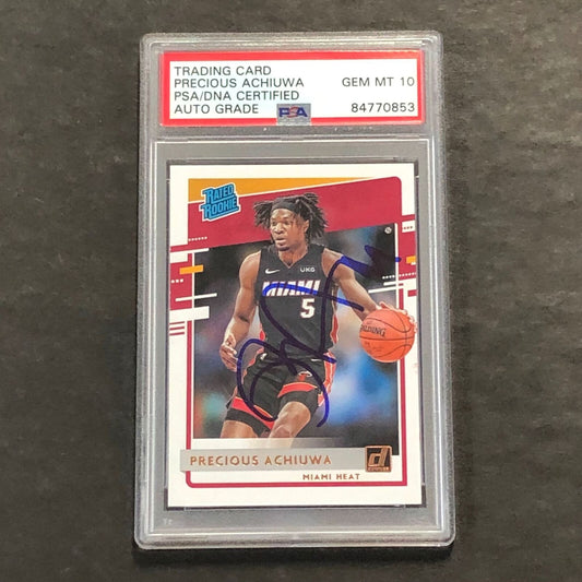 2020-21 Panini Donruss #236 PRECIOUS ACHIUWA Signed Card AUTO 10 PSA/DNA Slabbed