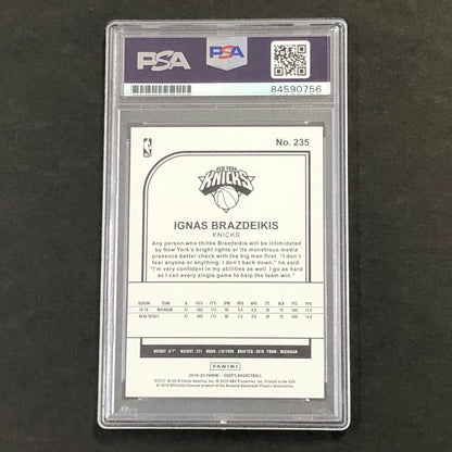 2019-20 NBA Hoops #235 Ignas Brazdeikis Signed AUTO PSA Slabbed RC Knicks