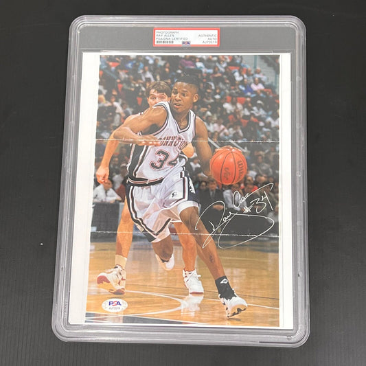 Ray Allen signed Encapsulated Photograph PSA/DNA Boston Celtics UConn Huskies Au