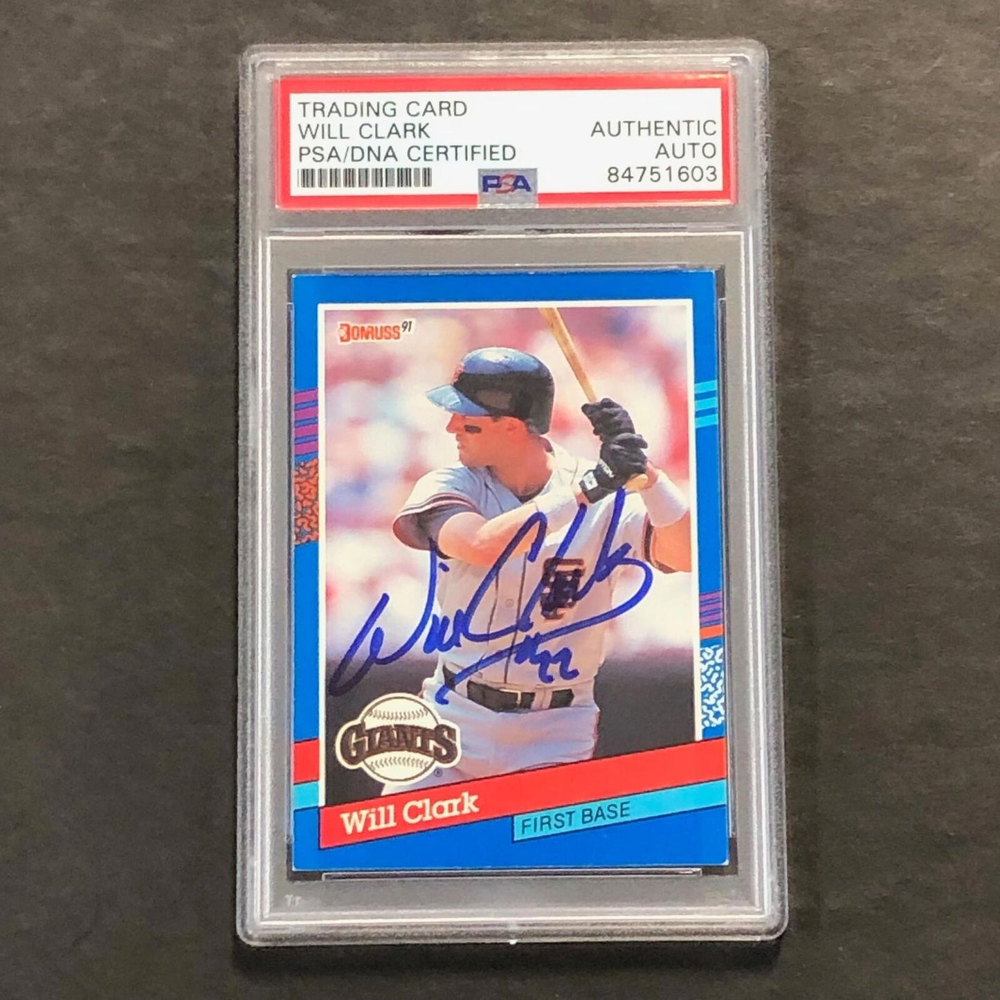 1991 Donruss #86 Will Clark Signed Card PSA Slabbed Auto Giants