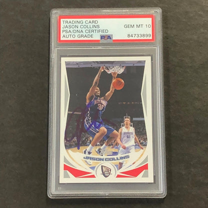 2004 Topps #144 Jason Collins Signed Card AUTO PSA Slabbed Nets