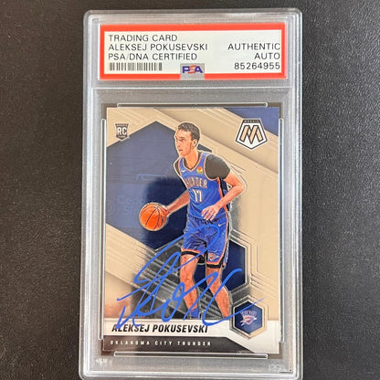 2020-21 Panini Mosaic #226 Aleksej Pokusevski Signed Card AUTO PSA Slabbed RC Th