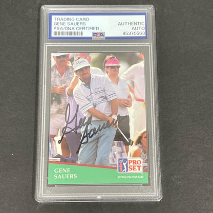 1991 PGA Tour Pro Set #13 Gene Sauers Signed Card PSA/DNA Autographed Slabbed Go