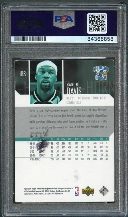 2003-04 Upper Deck #183 Baron Davis Signed AUTO PSA Slabbed Hornets