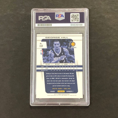 2013-14 Panini Prizm #133 George Hill Signed Card AUTO PSA/DNA Slabbed Pacers