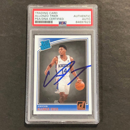 2018-19 Donruss Rated Rookie #175 Allonzo Trier Signed Card AUTO PSA Slabbed RC