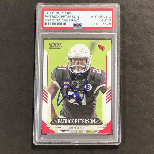 2021 Panini Score #245 Patrick Peterson Signed Card PSA Auto Slabbed Cardinals
