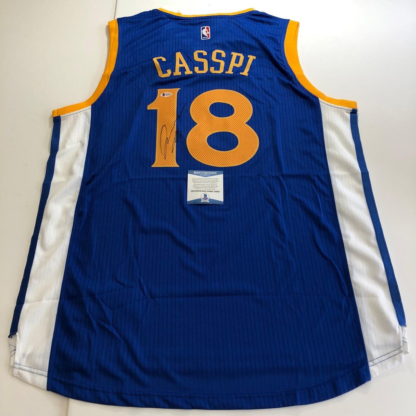 Omri Casspi signed jersey BAS Beckett Golden State Warriors Autographed