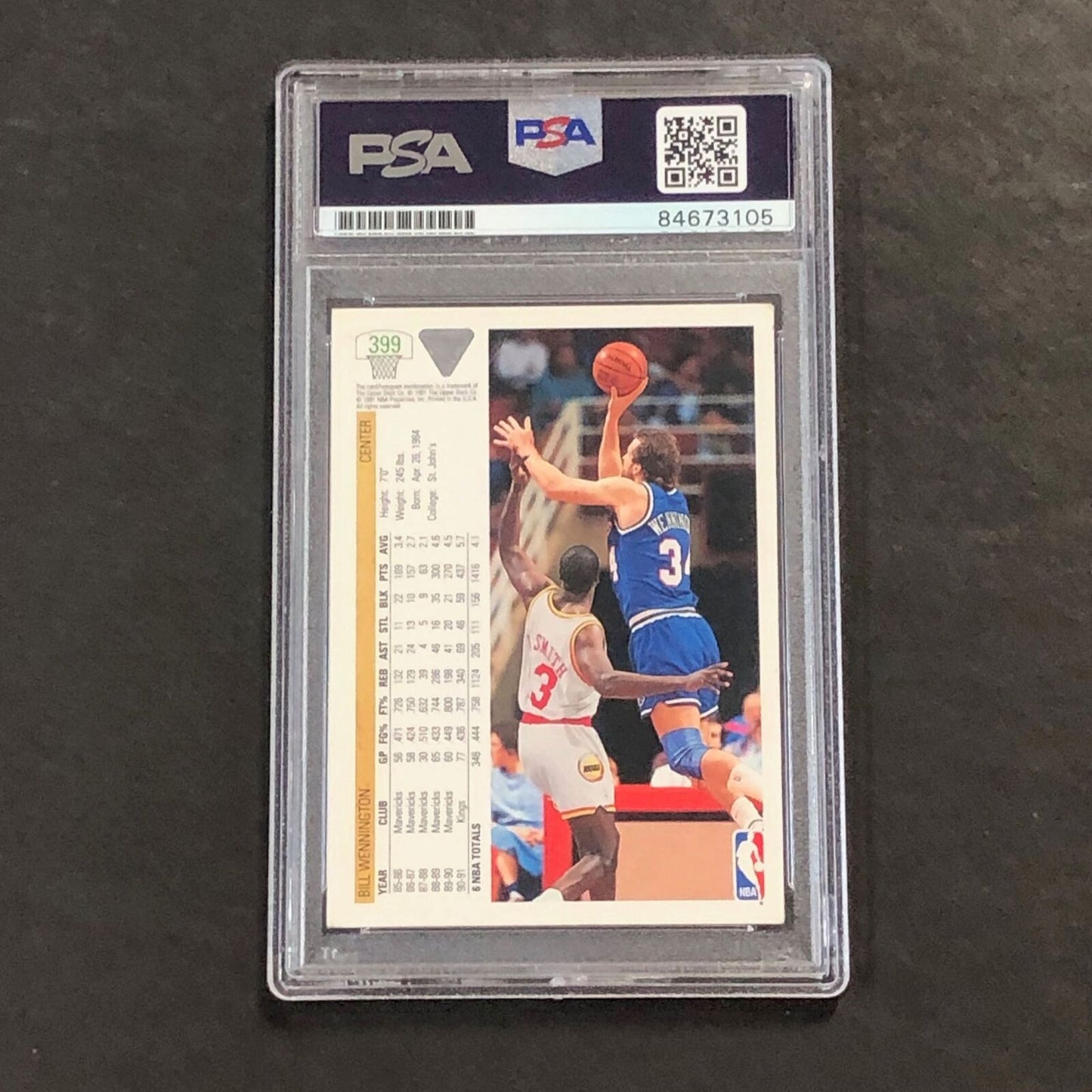 1991-92 Upper Deck #399 Bill Wennington Signed Card AUTO GRADE 10 PSA Slabbed Ki