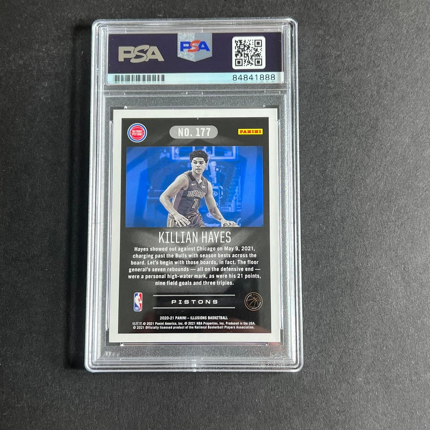 2020-21 Panini Illusions #177 Killian Hayes Signed Card AUTO PSA Slabbed RC Pist