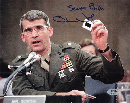 Oliver North signed 8x10 Photo PSA/DNA Autographed Author