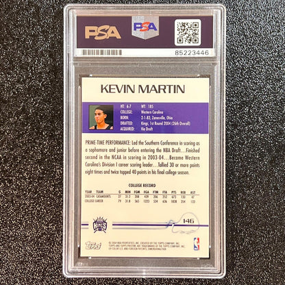 2004-05 Topps #146 Kevin Martin Signed Card AUTO PSA Slabbed RC Kings