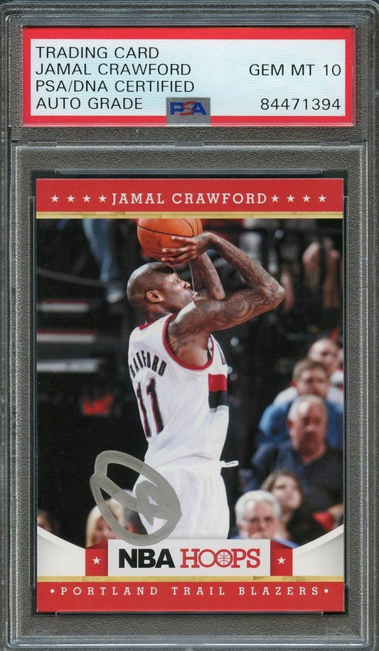 2012-13 NBA Hoops #129 JAMAL CRAWFORD Signed Card AUTO 10 PSA Slabbed Portland T