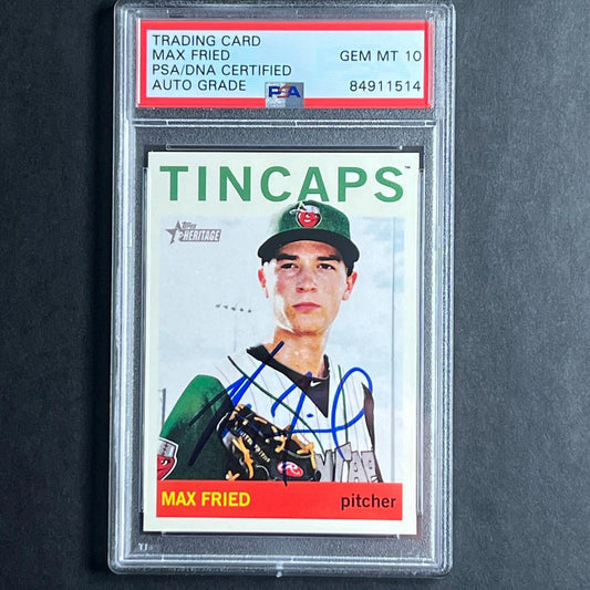 2013 Topps Heritage Tincaps #195 Max Fried Signed Card PSA AUTO 10 Slabbed Brave