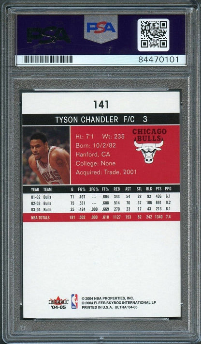 2004-05 Fleer Ultra #141 Tyson Chandler Signed Card AUTO PSA Slabbed