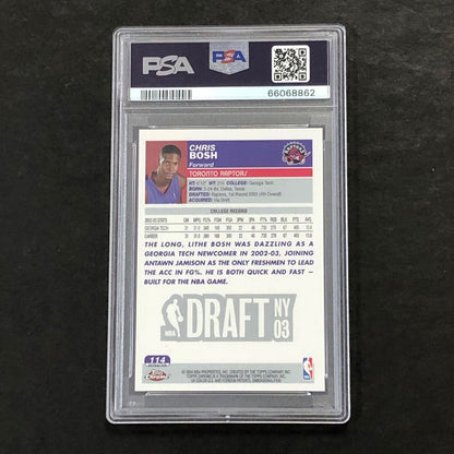 2003-04 Topps Chrome Refractor #114 Chris Bosh Signed Card AUTO 10 PSA Slabbed R
