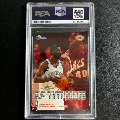 1996-97 Fleer Ultra #168 Michael Finley signed card PSA/DNA Dallas Mavericks Sla