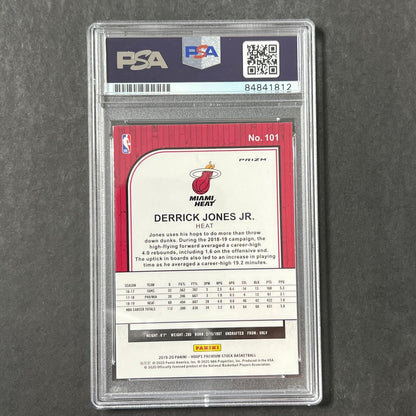 2019-20 Panini Hoops Premium Stock #101 Derrick Jones Jr. Signed Card AUTO PSA H