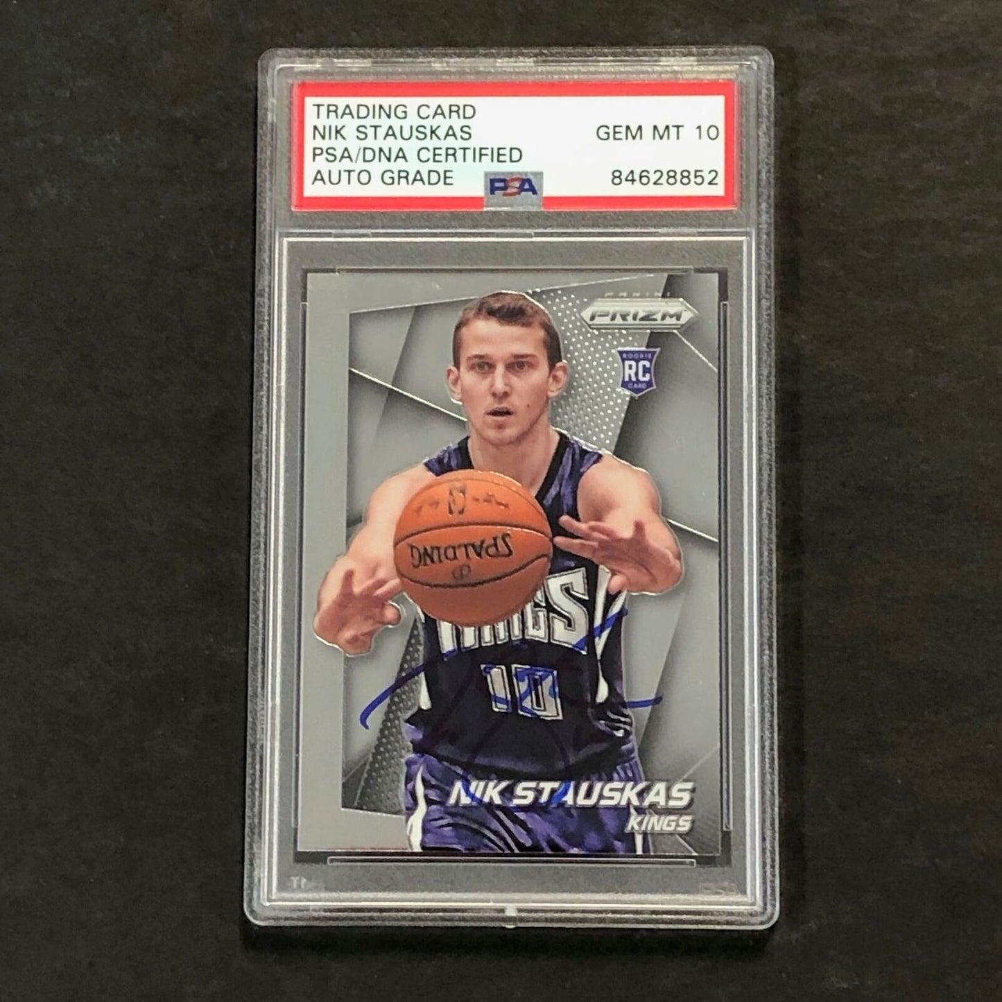 2014-15 Panini Prizm #258 Nik Stauskas Signed Card AUTO 10 PSA Slabbed RC Kings