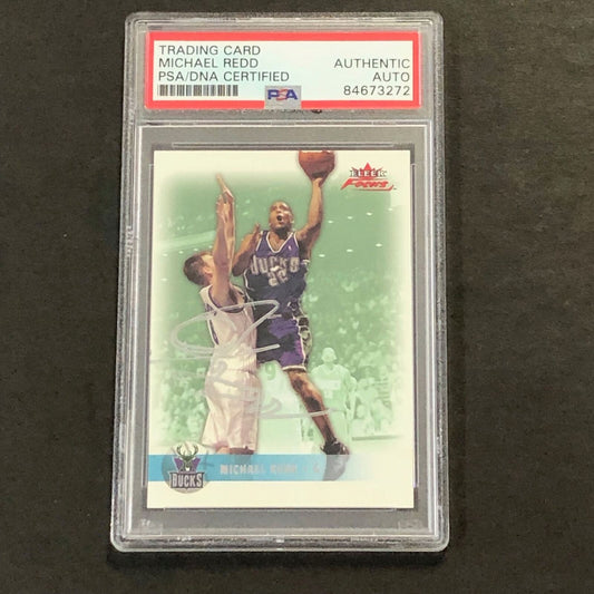 2003-04 Fleer Focus #64 Michael Redd Signed Card AUTO PSA/DNA Encapsulated Milwa