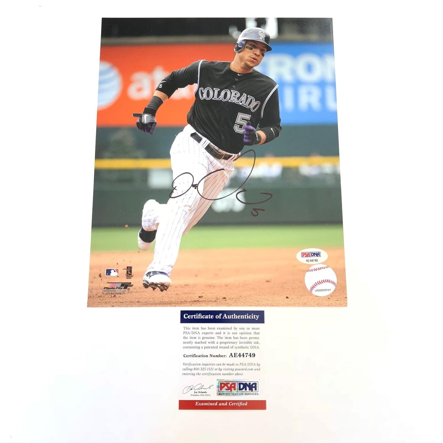 Carlos Gonzalez signed 8x10 photo PSA/DNA Colorado Rockies Autographed