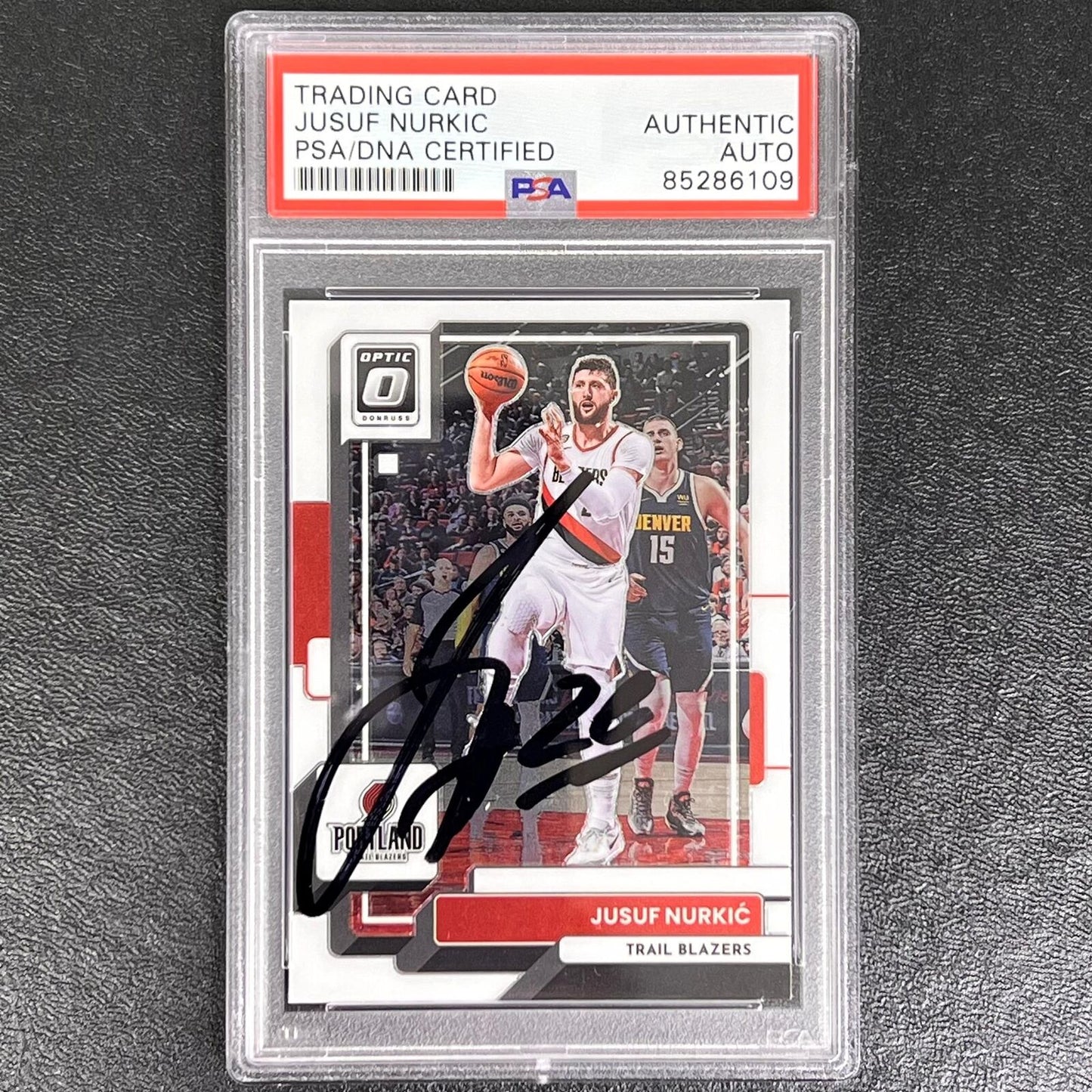 2022-23 Panini Donruss Optic #62 Jusuf Nurkic Signed AUTO PSA Slabbed Trail Blaz