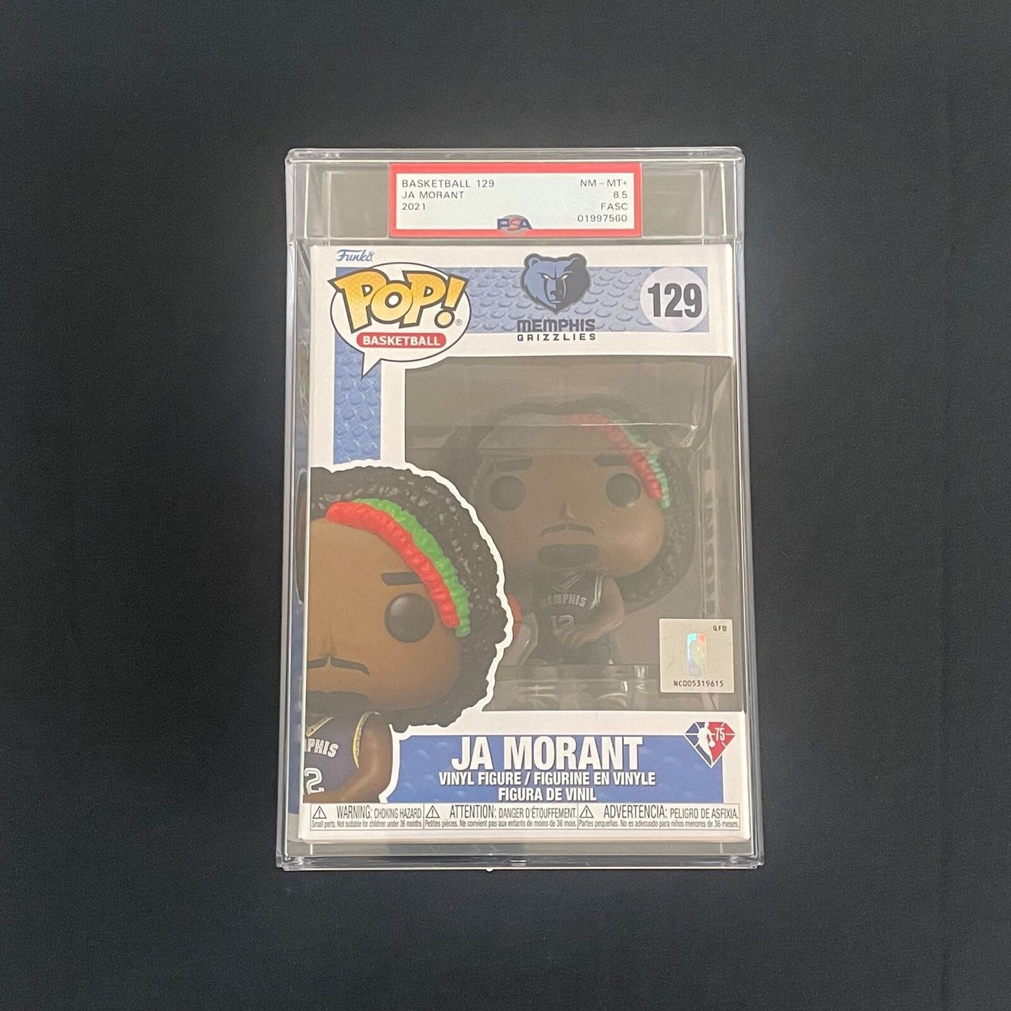 Ja Morant Funko Pop #129 PSA NM-MT 8.5 FASC Grizzlies