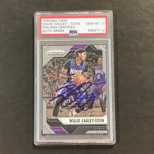 2016-17 Panini Prizm #117 Willie Cauley-Stein Signed Card AUTO GRADE 10 PSA Slab