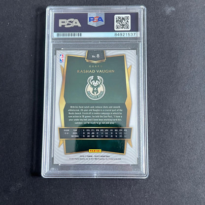 2016-17 Panini Select #8 Rashad Vaughn Signed Card AUTO PSA 10 Slabbed Bucks