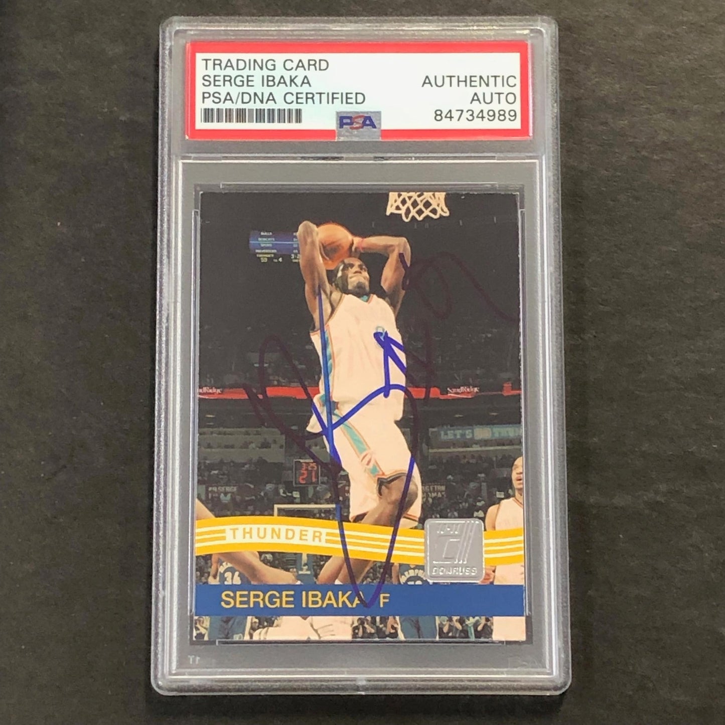 2010-11 Panini Donruss #137 Serge Ibaka Signed Card AUTO PSA Slabbed Thunder