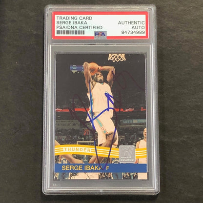 2010-11 Panini Donruss #137 Serge Ibaka Signed Card AUTO PSA Slabbed Thunder
